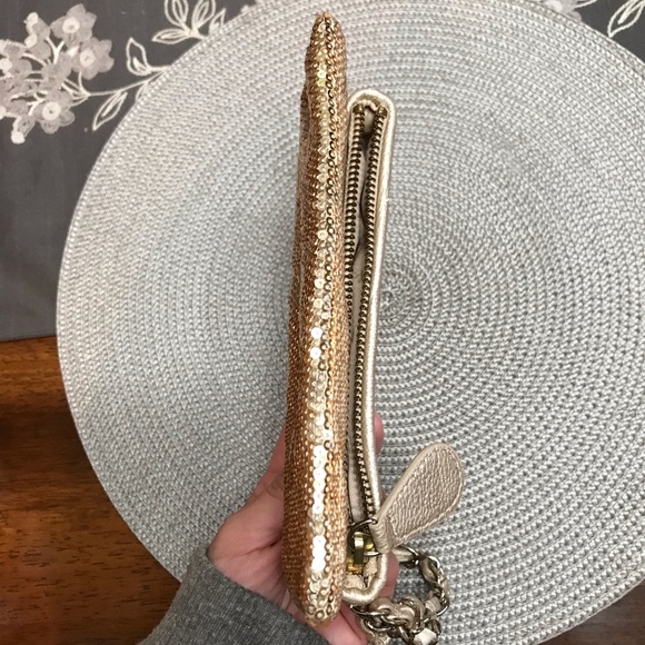 Bebe Gold Sequin Clutch - Picture 7 of 7